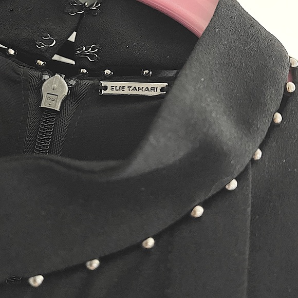 ✨NWoT✨🏷Elie Tahari: Studded Halter Neck Sheath Cocktail Dress Showstopper 🤩 - Picture 2 of 12